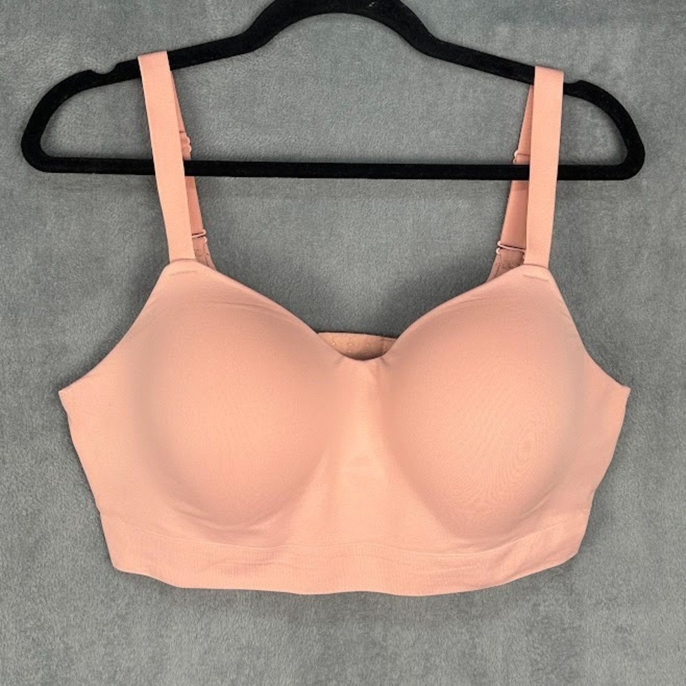 Truekind Comfort Bra Womens 2XL Pink Wireless Convertible Adjustable Straps